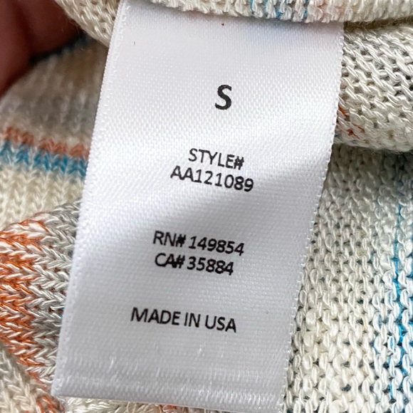 SADIE & SAGE Multicolored Stripe Hi-Low Long Sleeves Knit Top Size S NEW - Picture 13 of 14